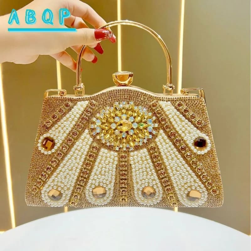 Evening Handbag Luxury Brand Diamond-encrusted Sparkling Dinner Party Handbag Fashion Diamond-encrusted Women's Shoulder Bag