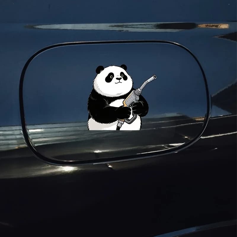 Cute Panda Waterproof Scratch Resistant Vinyl Sticker Multi-Purpose Decal For Car Fuel Cap Window Motorcycle Laptop Luggage