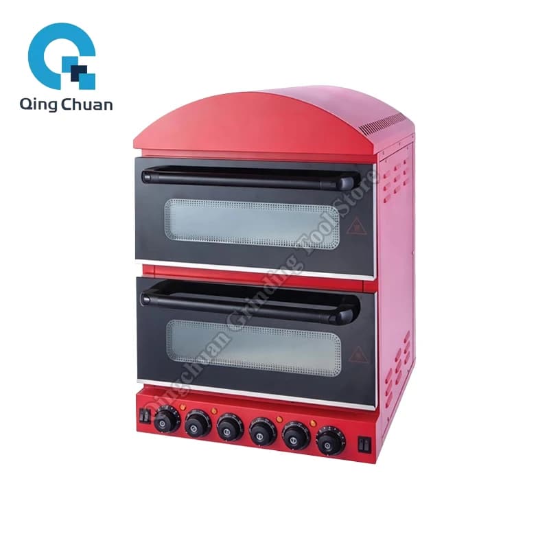Electric Pizza Oven Stainless Steel Industrial Fast Food Restaurants Hotels Commercial Kitchen Double Deck Pizza Oven