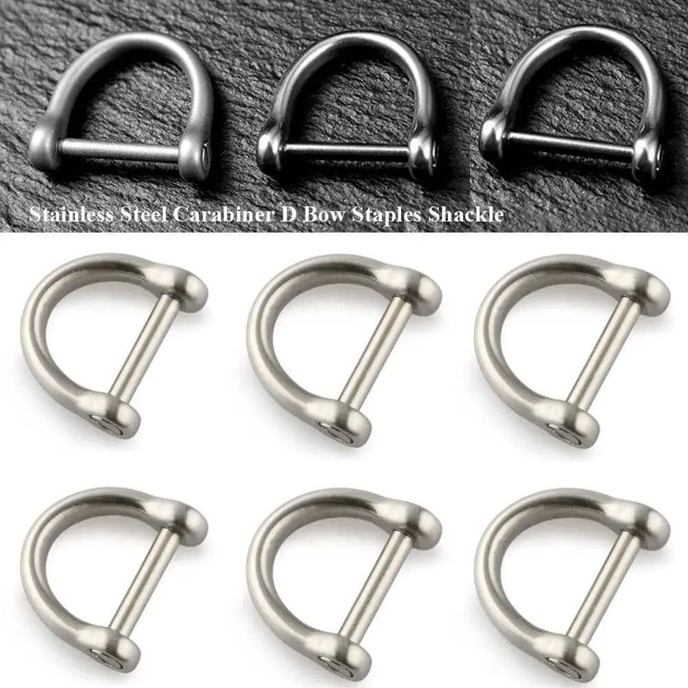 4 stili 9mm/13mm/17mm/21mm moschettone solido in acciaio inossidabile graffette ad arco D di alta qualità connettore giunto a vite strumento Ourdoor