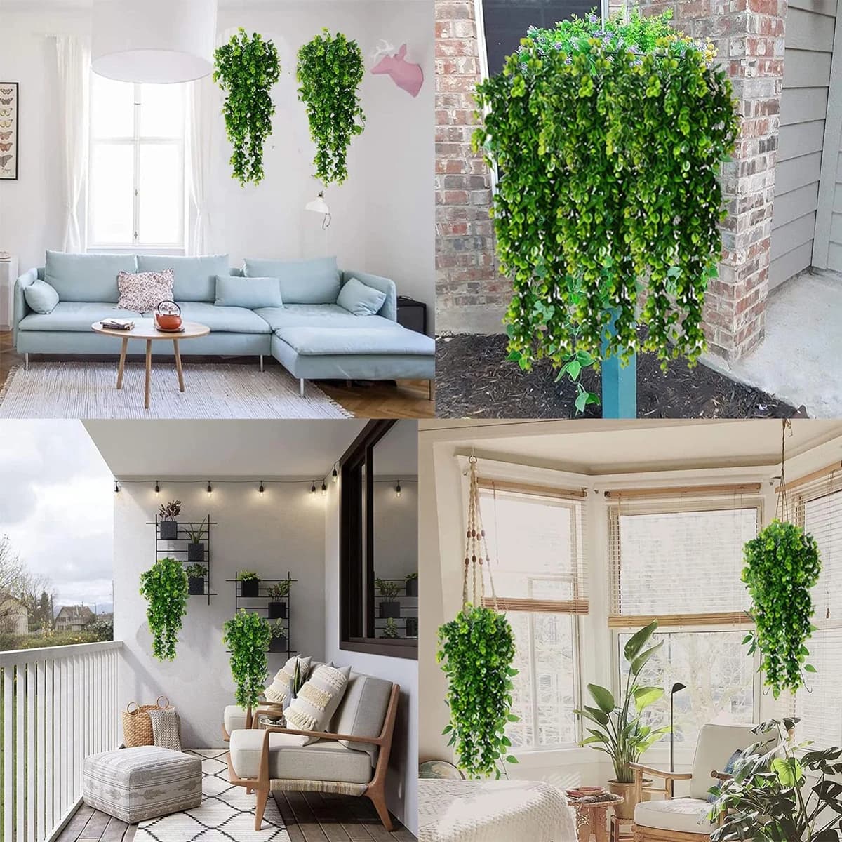 Pianta Artificiale in Plastica a Forma di Felce, Ghirlanda per Matrimoni con Protezione UV, Decorazione per Arco, Casa, Giardino, Cortile, Parete, Regali Fai-da-Te