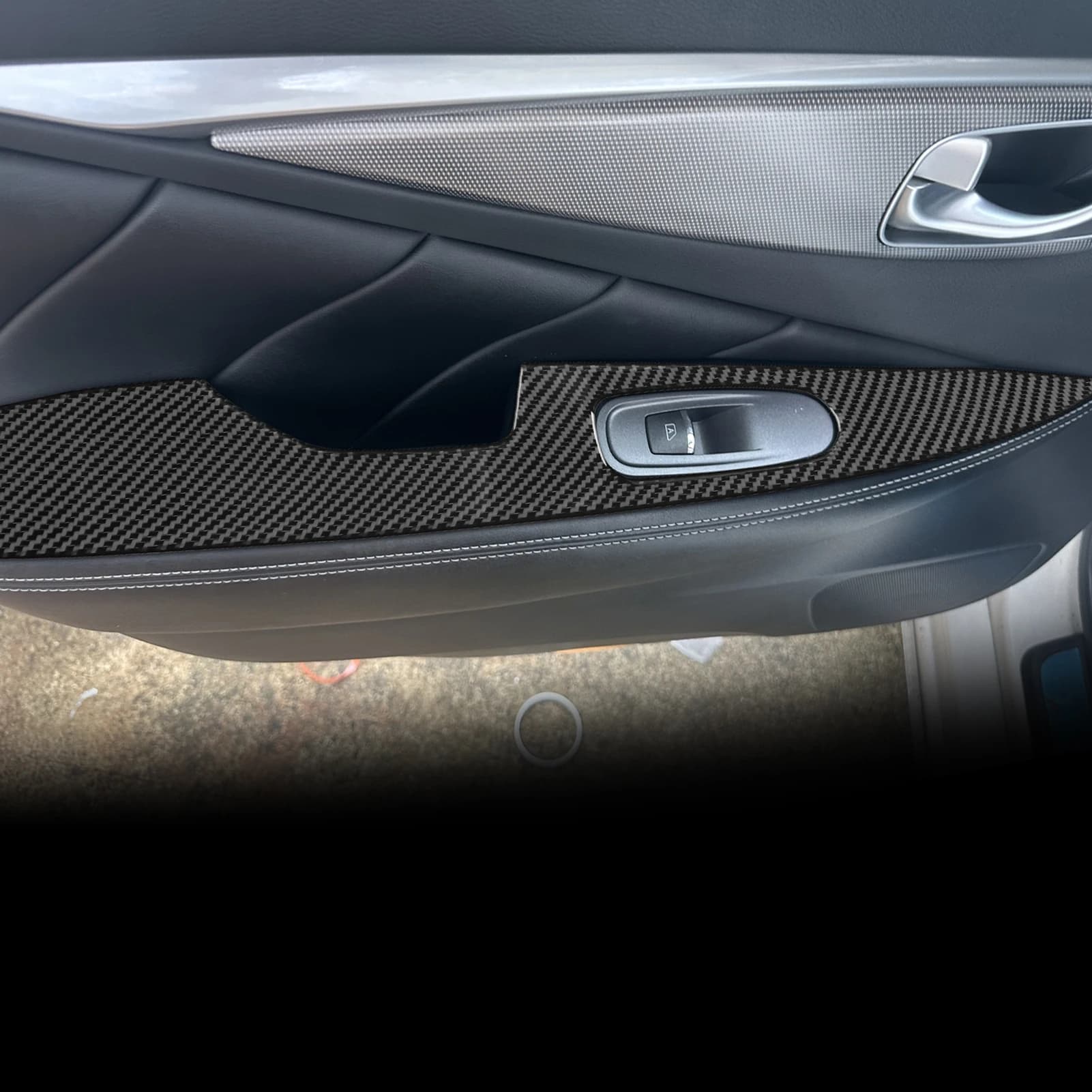 For Infiniti Q50 2014-2020 Auto Accessories Carbon Fiber Rear Door Arm Window Elevator Panel Cover Decoration Interior Adhesive