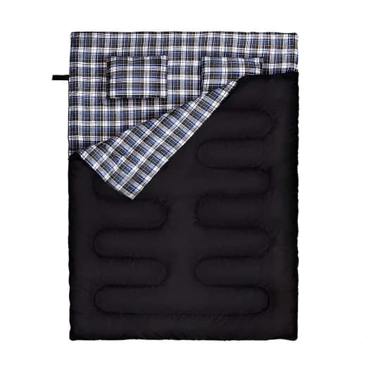 Double-layered sleeping bag Soft and comfortable polyester camping fur bag