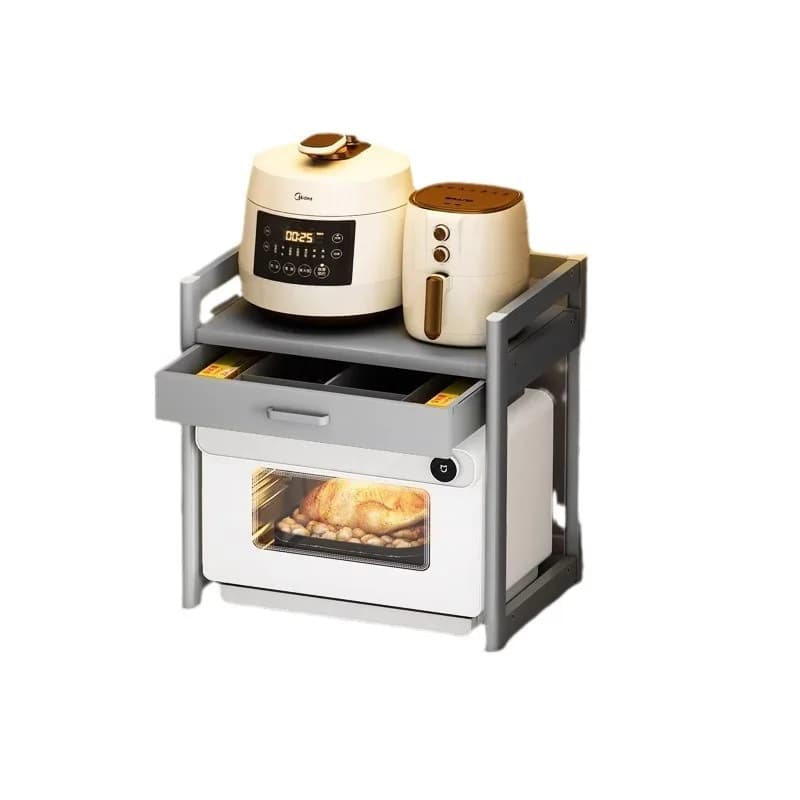 Piano di lavoro con cassetti, forno, cuociriso, friggitrice ad aria integrata, portaoggetti elettrico