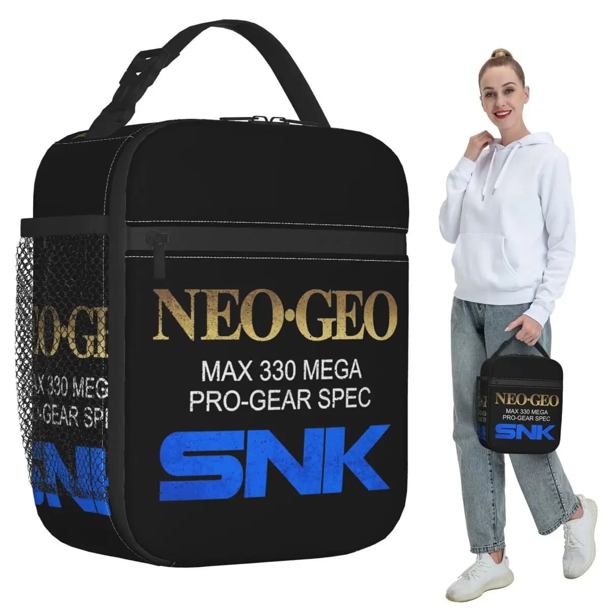 Neo Geo Pro Gear Spec Gold Retro Design Insulated Lunch Bag for Kids School Cooler Thermal Food Box Tote Lunch Boxes Container
