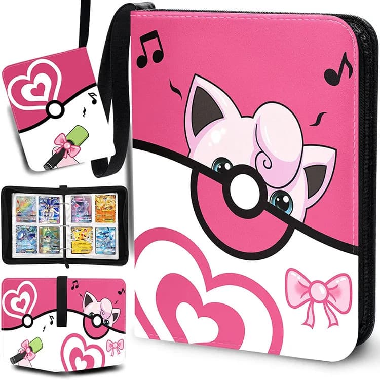 NUOVO Set da 400 Pezzi *Poke moned!! Raccoglitore per Album Fotografico in PU con Cerniera, Porta Carte, Cartella per Collezione di Giocattoli, Lettere e Carte - Hobby