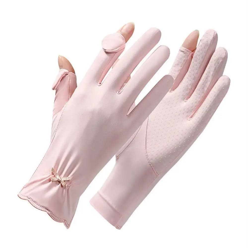 Sun Protection Women Sunscreen Gloves Thin Anti-UV Ice Silk Riding Gloves Lightweight Breathable Summer Driving Mittens Driving