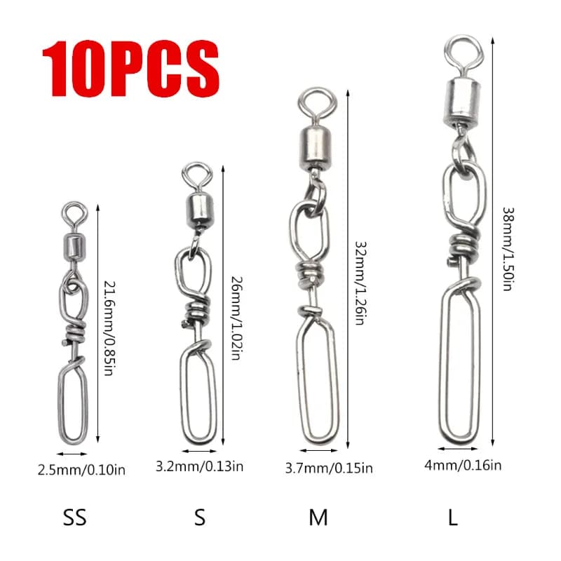 Pack of 20 muskets with high-strength ball bearings, fishing rod girels, bait connectors, for