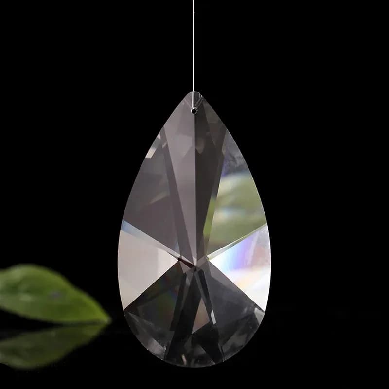 Camal 10pcs 38/50/63/76mm Pear-shaped Crystal Pendant Prism Lamp Lighting Part Hanging Chandelier Suncatcher Wedding Decoration