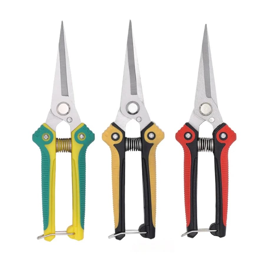 Straight Head Stainless Steel Sharp Blade Smooth Workmanship Drills TPR Handle Garden Scissors for Home Plants Bonsai