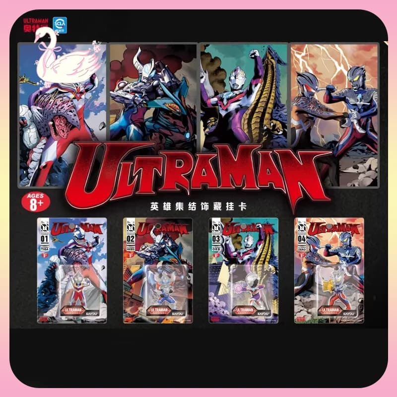 KAYOU Ultraman Heroes Gathering Vol.1 Serie Blind Box - Statuetta Colorata Dipinta, Carte da Collezione Anime, Regalo