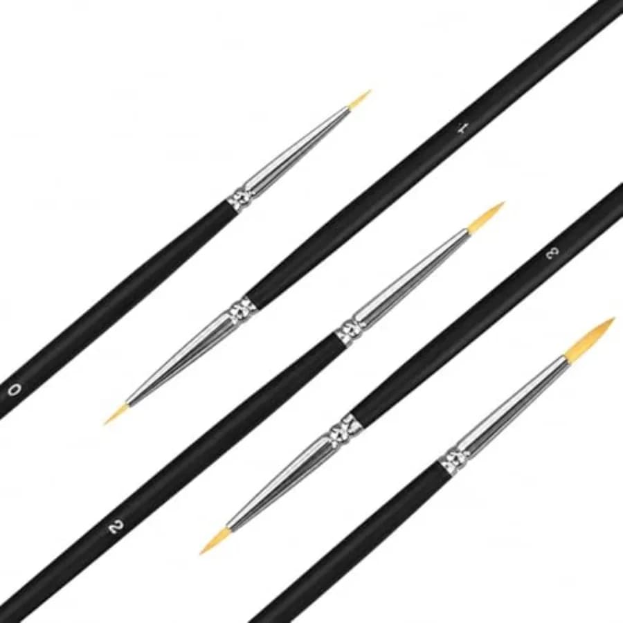 5Pcs Paint by Numbers Kit for Adults Acrylic Paintbrushes Set, Professional Small Fine Tip Detail Miniature Paint Brushes for W