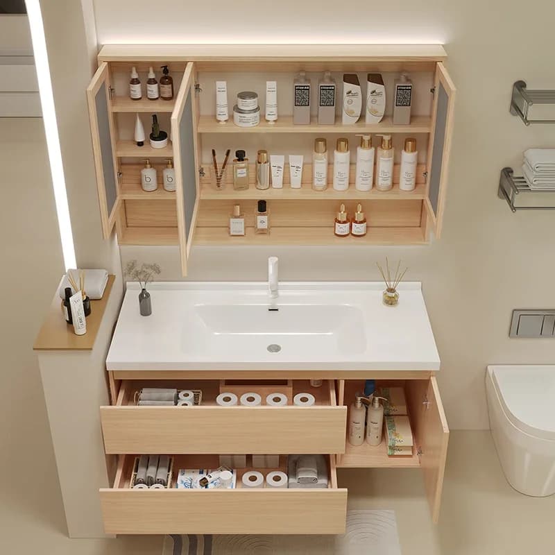 Con armadietto a specchio, lavandino per doccia, sotto l'armadio, bagno, mobili da bagno stretti, scaffali, organizer, armadi mobili, lavabo, casa