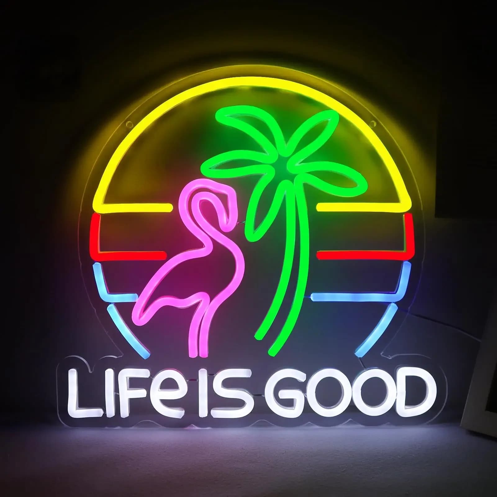 Insegne al neon Life Is Good per decorazioni da parete Luci al neon da cocktail a LED dimmerabili USB per camera da letto Bar Decorazioni da parete per feste Regalo per un amico