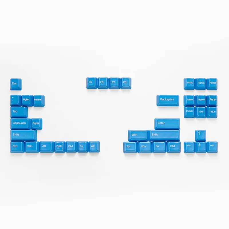 Set di Tasti in Ceramica Area Funzione B Blu Acqua, Tasti Personalizzati per Tastiera Meccanica, Tasti Artigianali per Asse Magnetico, da Collezione