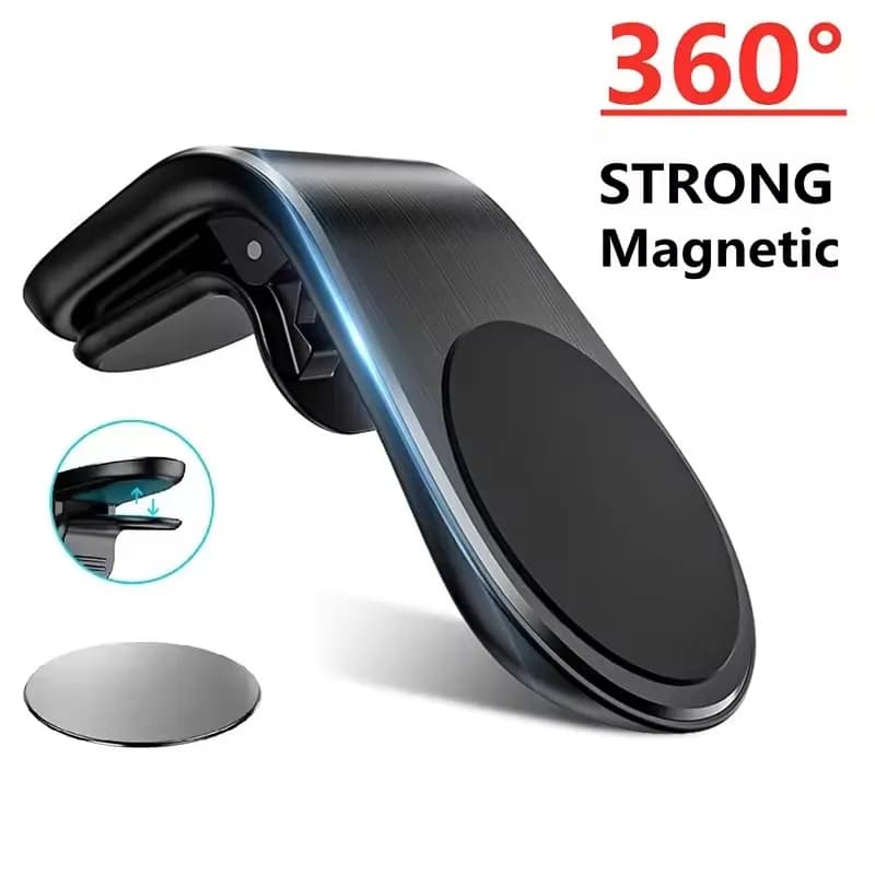 360 ° Magnetic car phone support Metal air socket support for Xiaomi Samsung Huawei iPhone 16 15 14 13 GPS mobile phone support