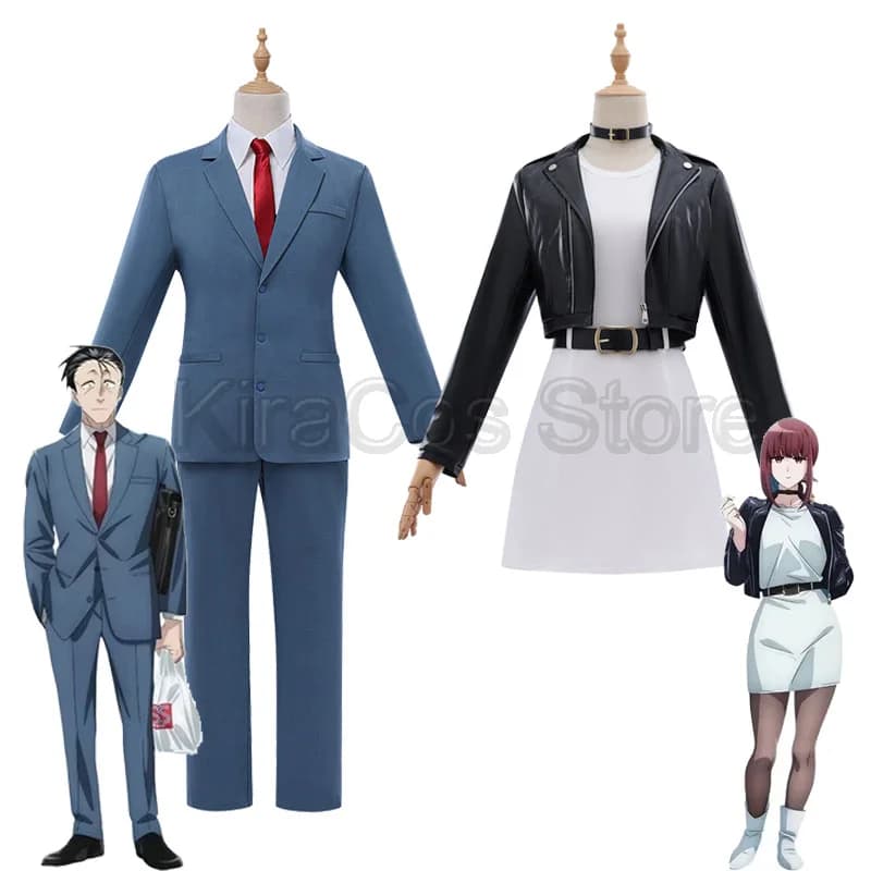 Smoking Behind The Supermarket two people Cosplay Set Yamada Black Jacket Sasaki GrayBlue Suit for Couples Anime Halloween Costu