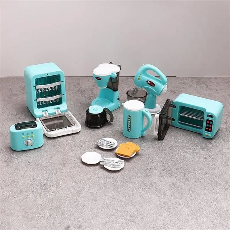 1Set 1:12 Casa delle bambole in miniatura Macchina da caffè Frullino per le uova Elettrodomestici Decor Toy Accessori per la casa delle bambole