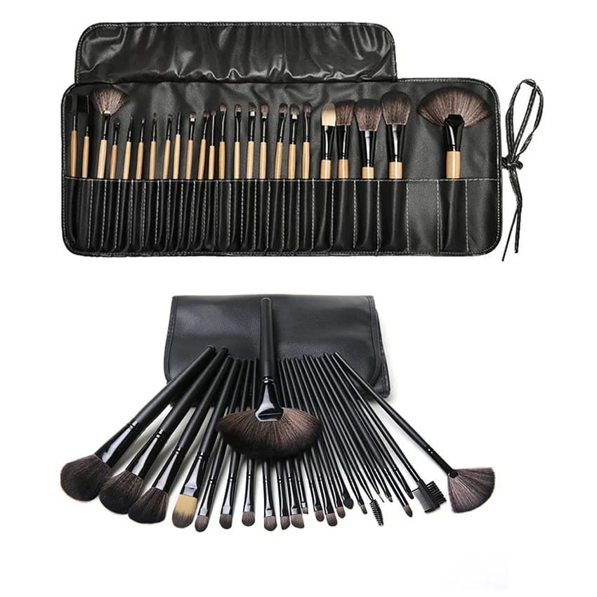 Set of 24 Makeup Brushes in Gift Pack, Professional Cosmetic Brushes, Eyebrows, Cypria, Fondotinta, Umbrellas, Make-up Tools