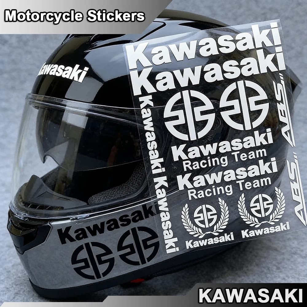 Adesivi per Moto Kawasaki Ninja Impermeabili e Riflettenti, Decorazioni per Carrozzeria, Casco e Serbatoio, Copertura Graffi