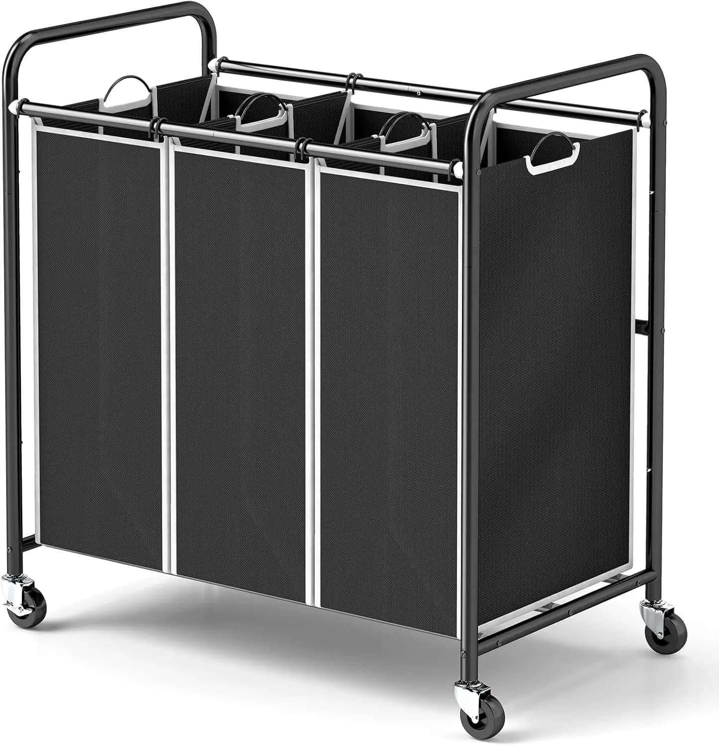 3 compartments with removable bags and wheels, space saving organizer for home use