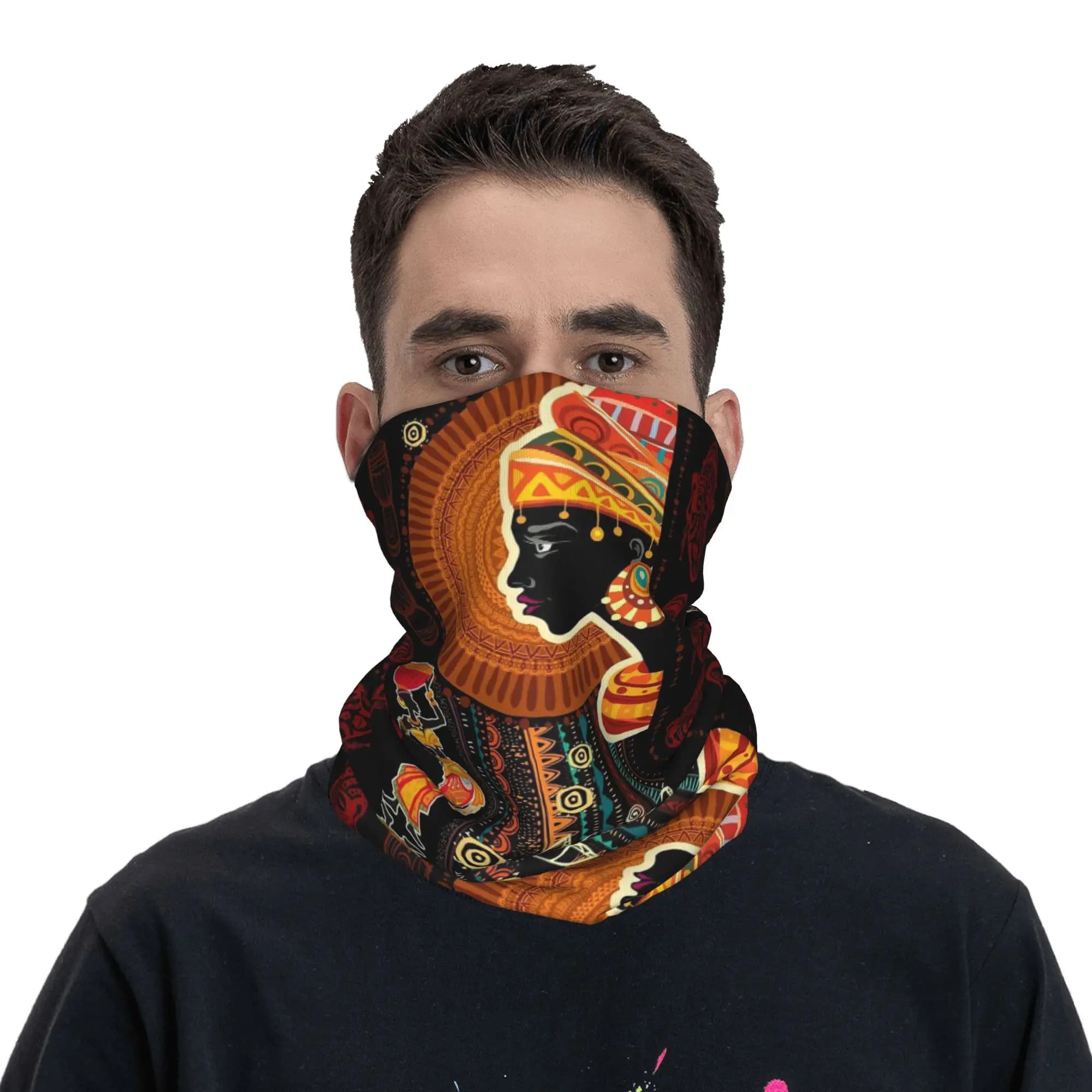 Bandana con stampa artistica tribale africana, copricollo, maschera, sciarpa, maschera per il viso, unisex, per adulti, invernale