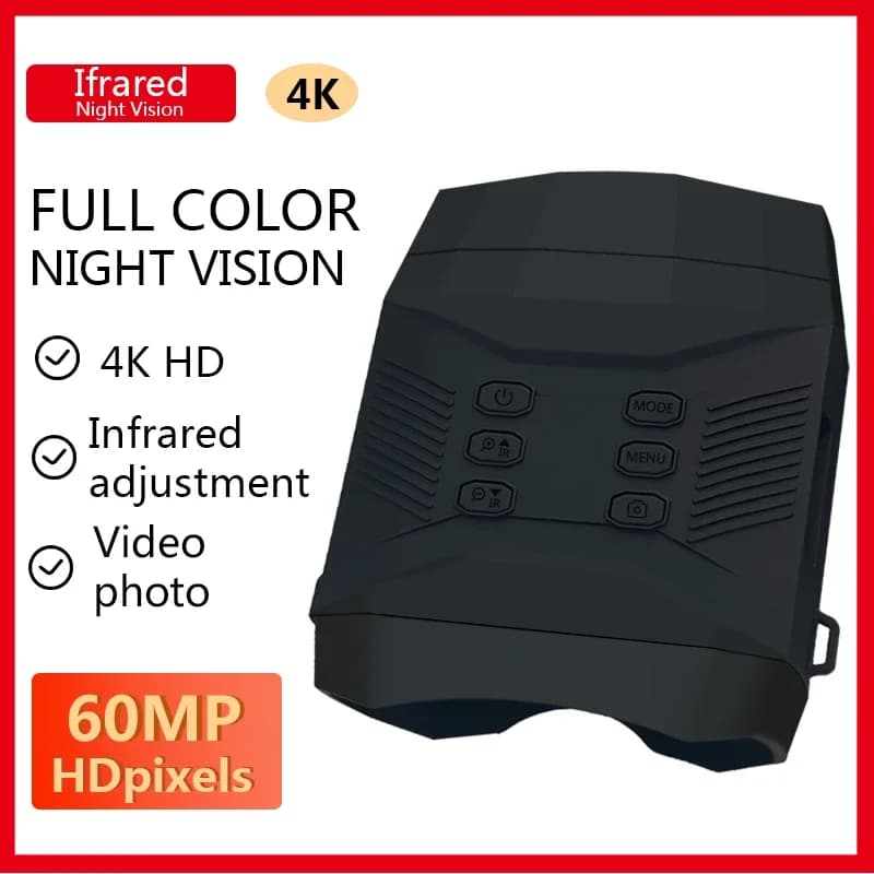 1 pz telecamera binoculare per visione notturna a colori display LCD da 3.0 pollici 60MP 8X zoom digitale per telecamera da trail esterna fotocamera per animali