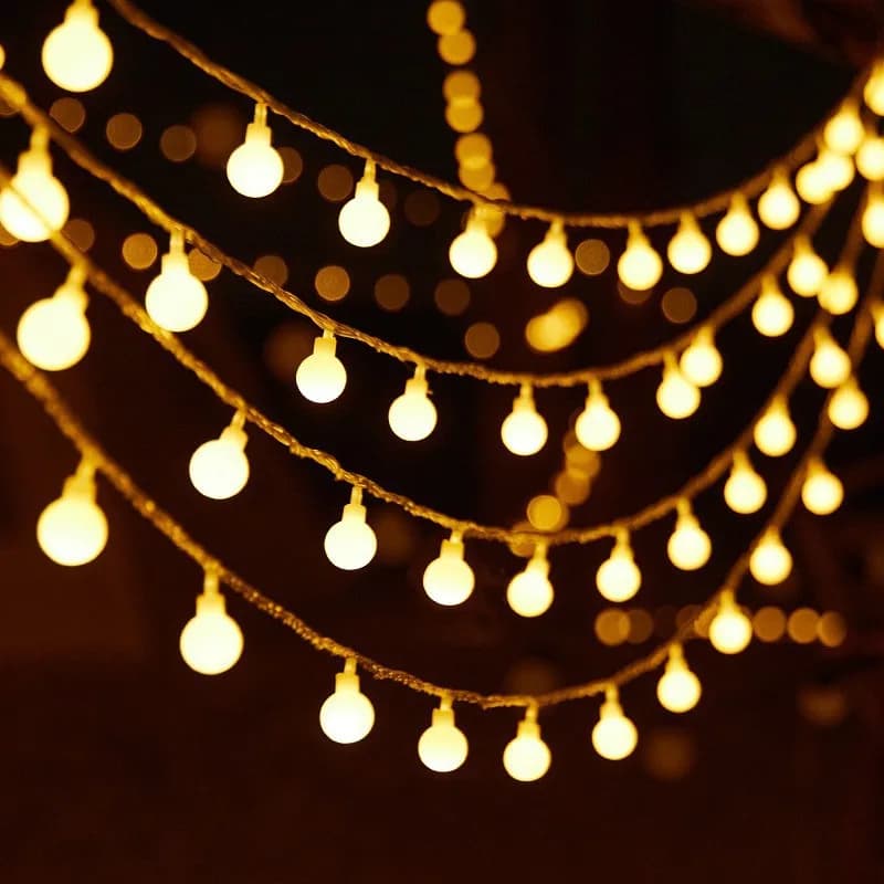 Stringa di Luci a Sfera Piccole 10/20/40 LED, Alimentata a Batteria, Lampada Natalizia, Luci Decorative per Feste e Matrimoni