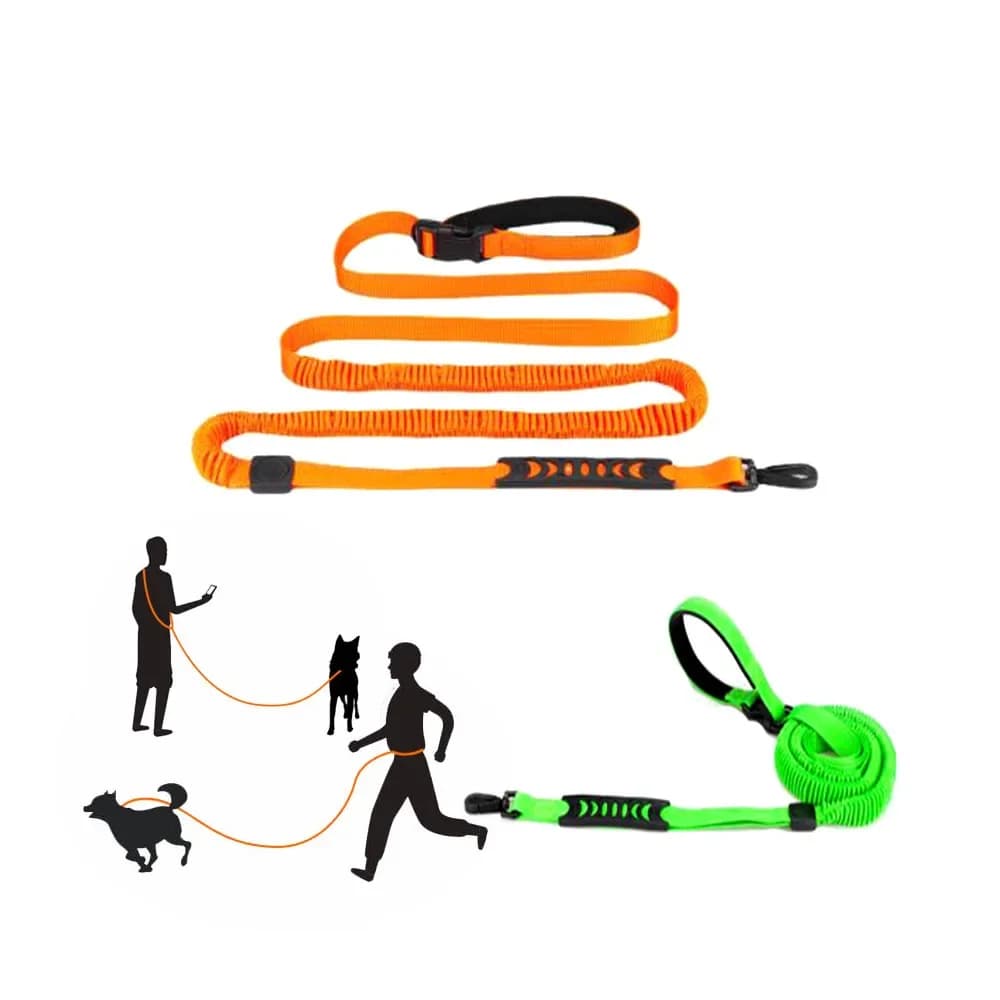Dog Leash Hands Free 4-in-1 Multifunction Shock Absorbing Bungee Dog Collar Leashes For Walking Running Safety Car Seat Belt