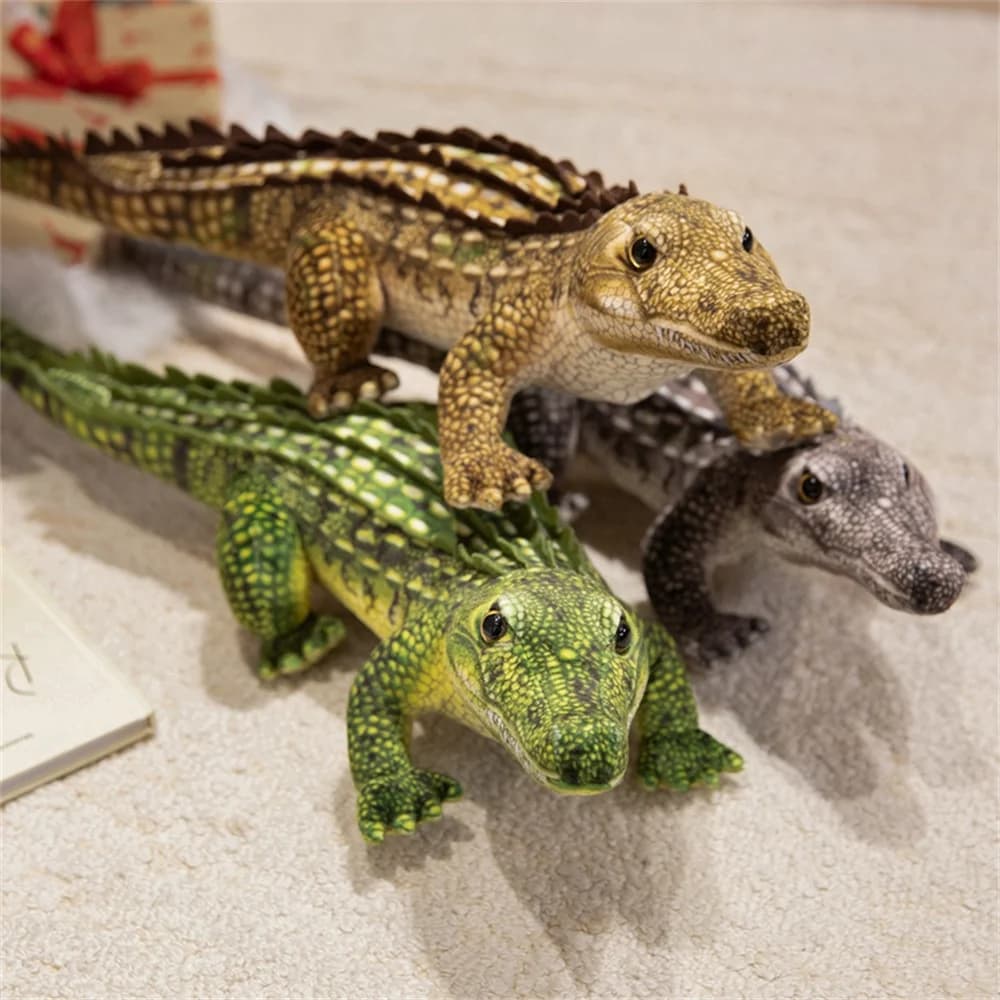 65/90cm Cute Long Crocodile Plush Doll Pillow Realistic Reptile Soft Stuffed Animal Toy for Boys Home Decor Birthday Gift