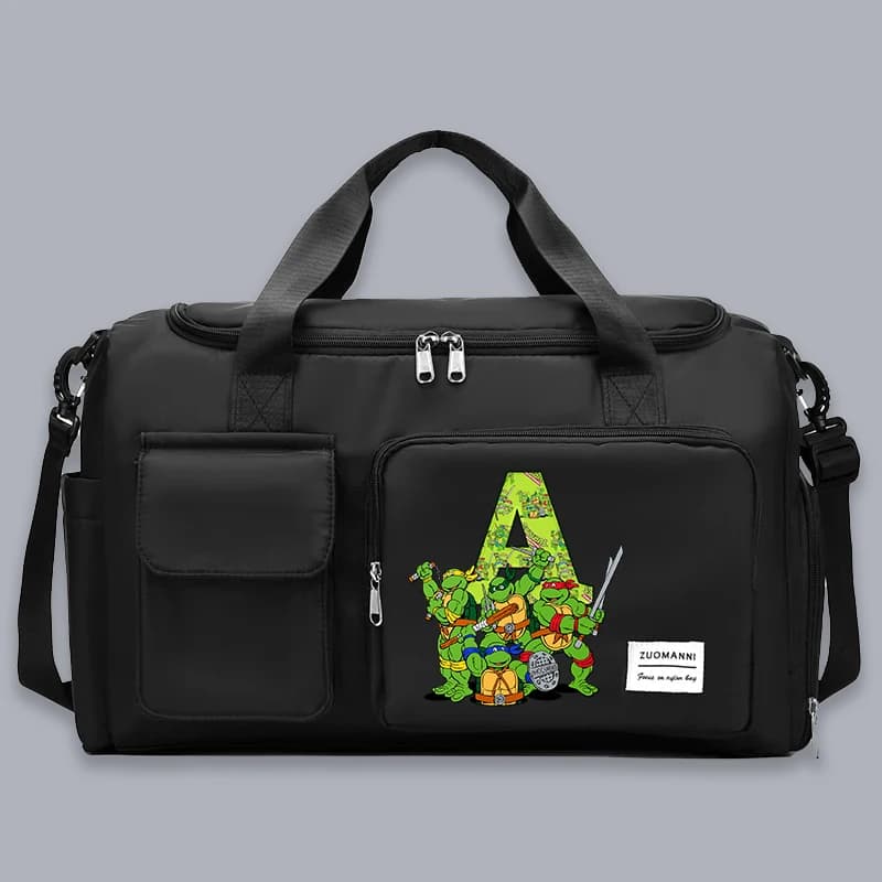 Borsa da Viaggio Teenage Mutant Ninja Turtles, Borsa Sportiva Anime con Scomparto per Scarpe, Borsa da Palestra per Uomo e Donna, Bagaglio per Fitness