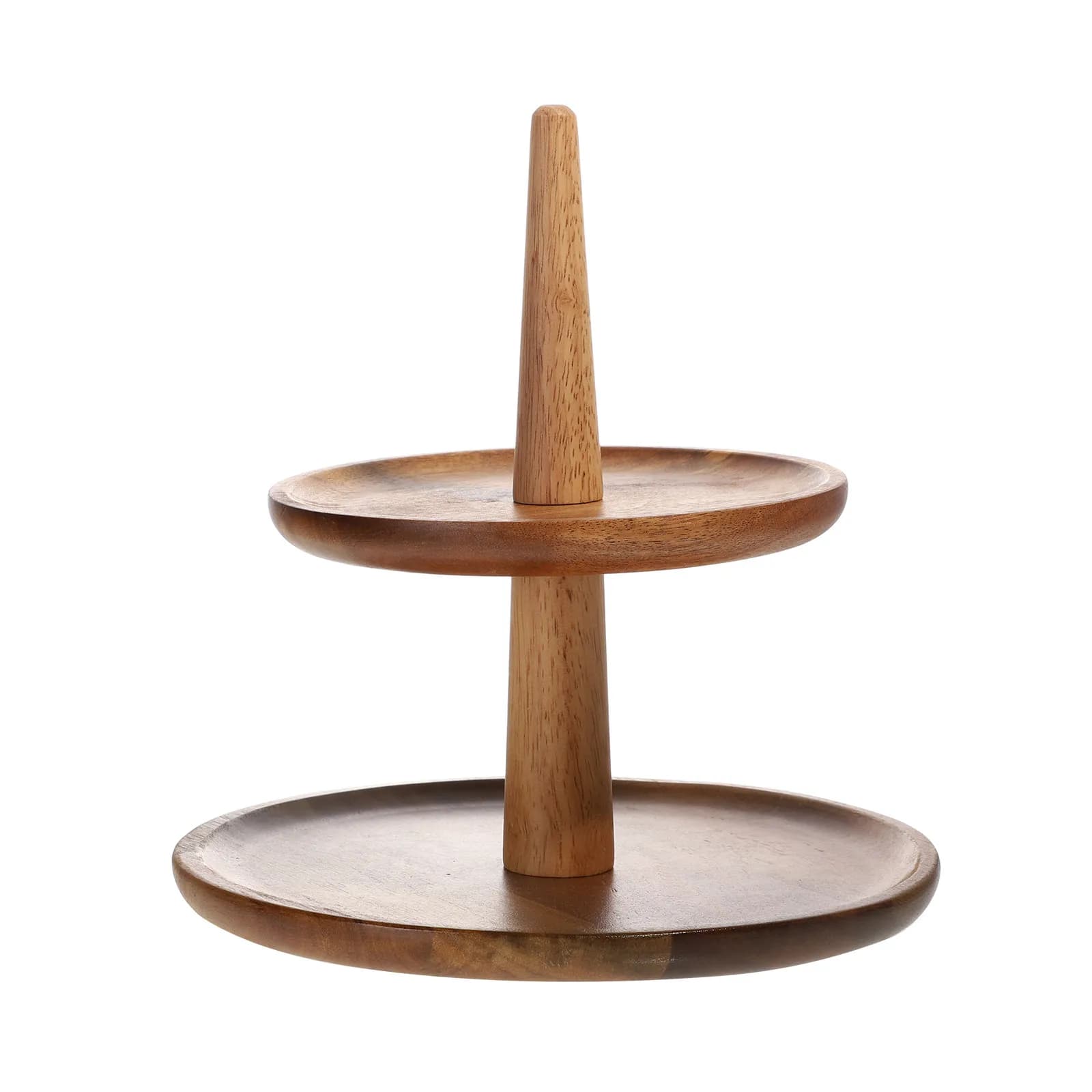 1Pcs Wooden Fruit Snack Plate Double Layer Design for Candies Dried Fruits Nuts Storage Home Kitchen Buffet Serving Tray
