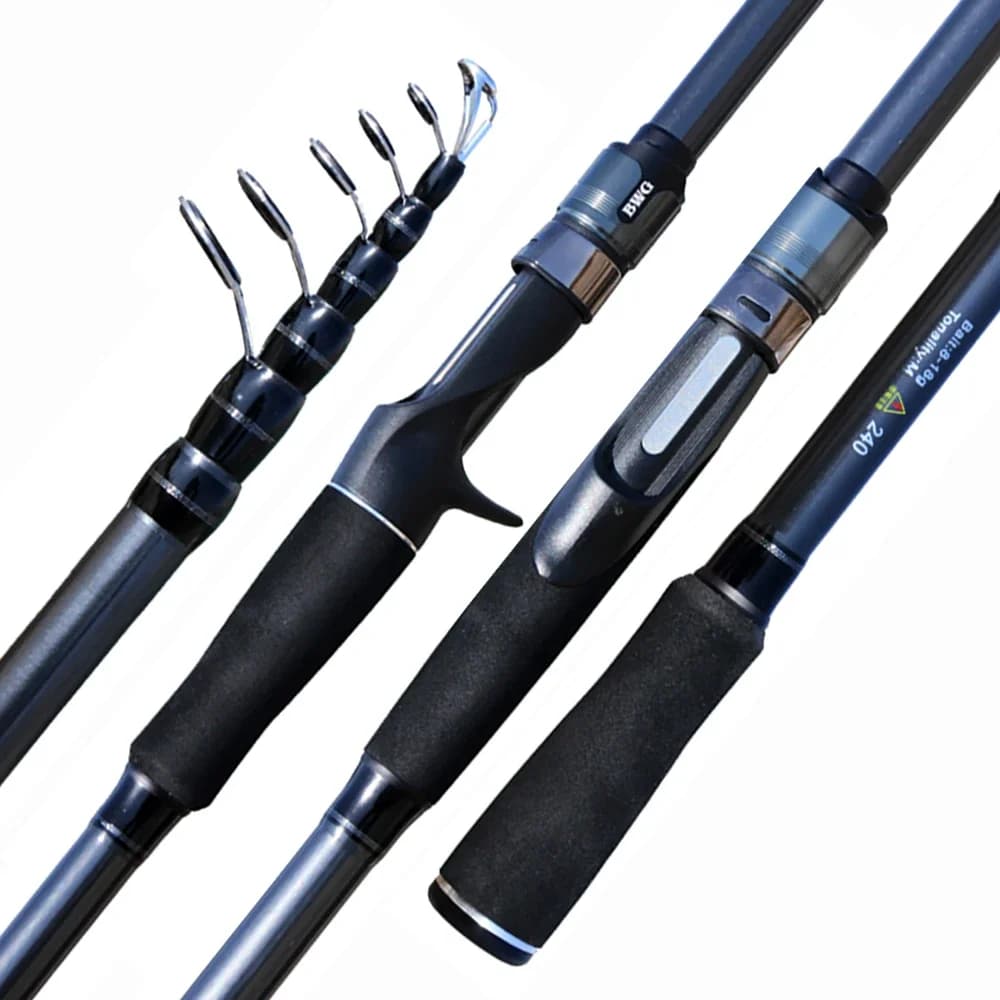 1.8m-3.0m canna da pesca ultraleggera in carbonio Casting/Spinning Lure Pole Super Hard Solid Tip canne da pesca telescopiche veloci alla trota