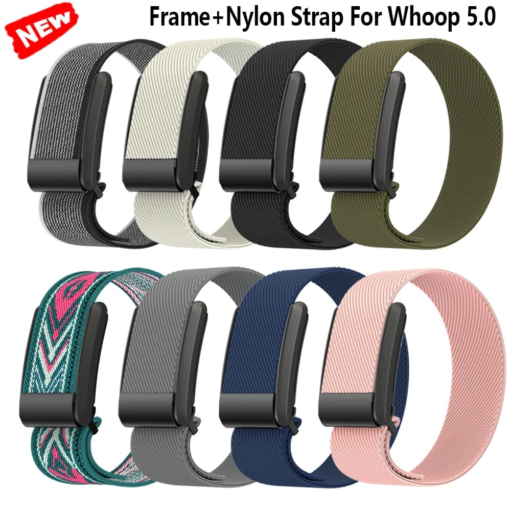 1/2 pz cinturino in nylon + telaio per cinturini Whoop 5.0 cinturino Whoop 5.0 elastico estensibile orologio sportivo brecelet correa whoop 5.0 cinturini