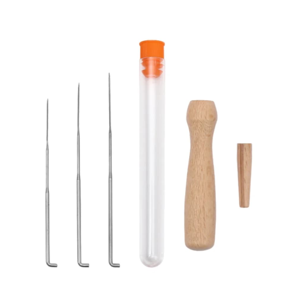 Set di aghi per infeltrimento creativo con manico in legno, strumenti fai-da-te per infeltrimento della lana, kit professionale per principianti di infeltrimento fatto a mano