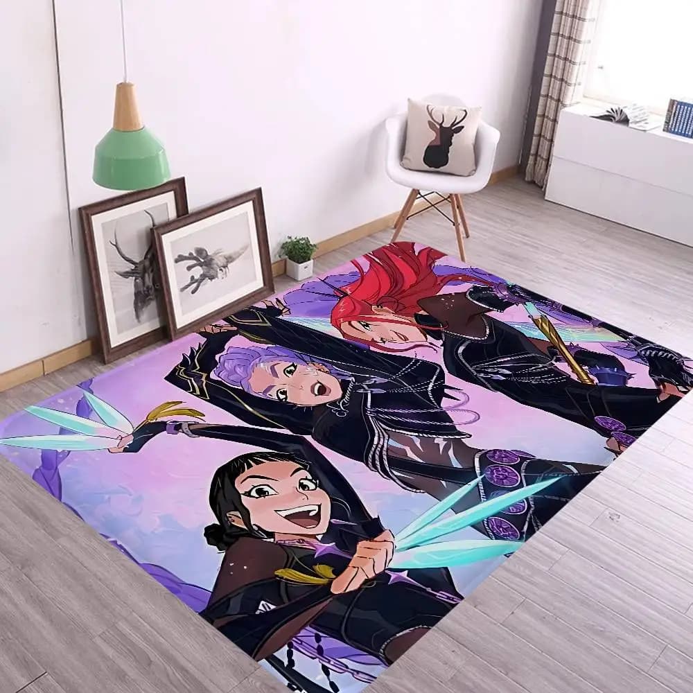 Tappetino per porta d'ingresso Kpop D-demon Hunters, stile nordico, per camera da letto, soggiorno, balcone, antiscivolo, decorazione moderna per la casa