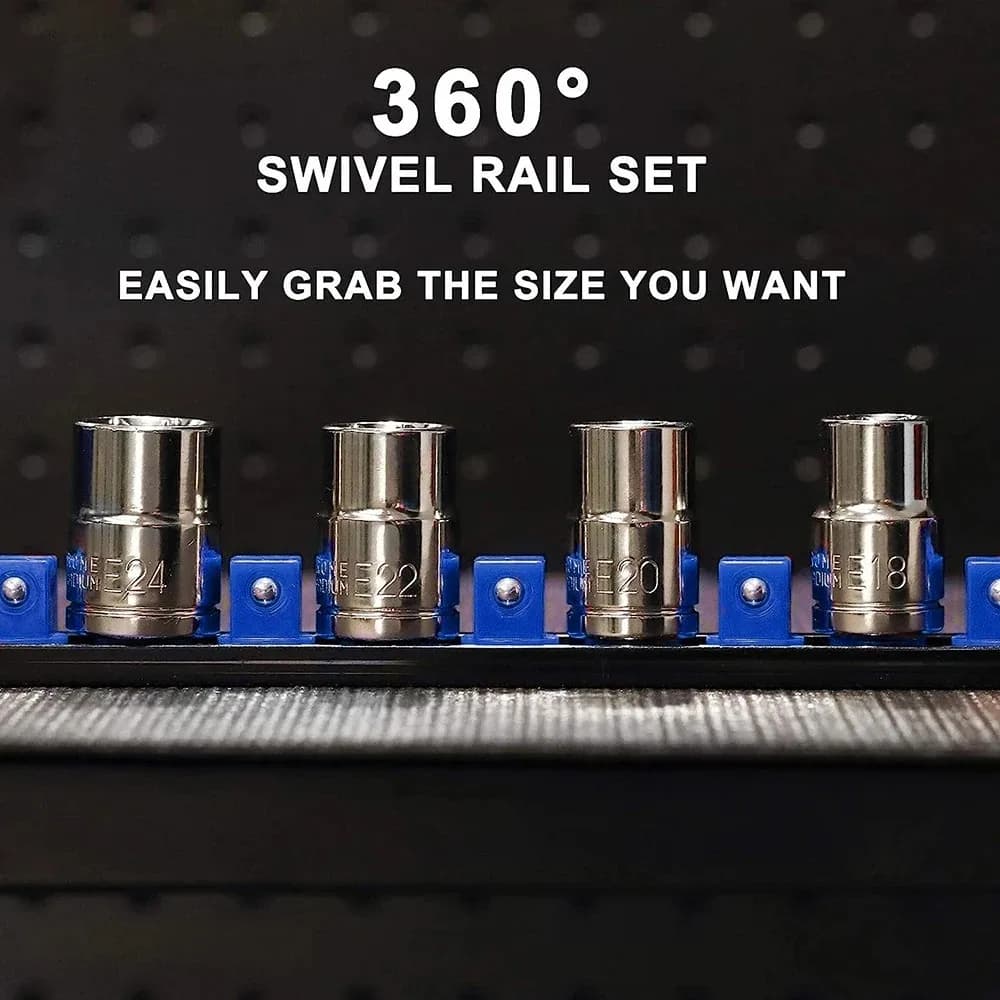ABS 360 ° Grip Holder Organizer 1/4 inch 3/8 inch 1/2 inch premium quality grip clip support for track organizer blue tools