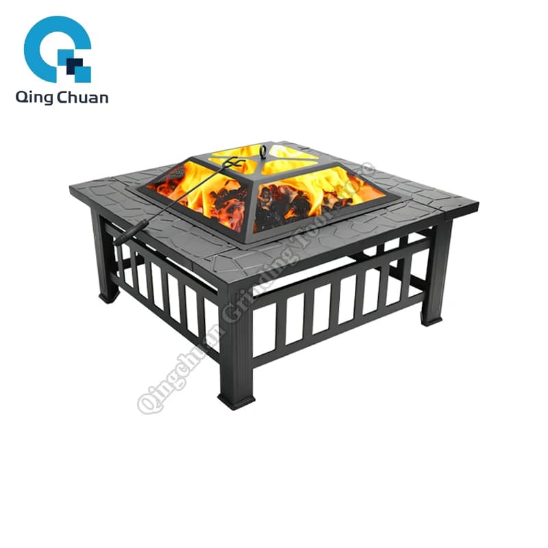 Firewood Stove Camping BBQ Grilling Square Fire Pits Winter Heating Stove Outdoor Charcoal Heating Brazier Fire Pit Wood Burner