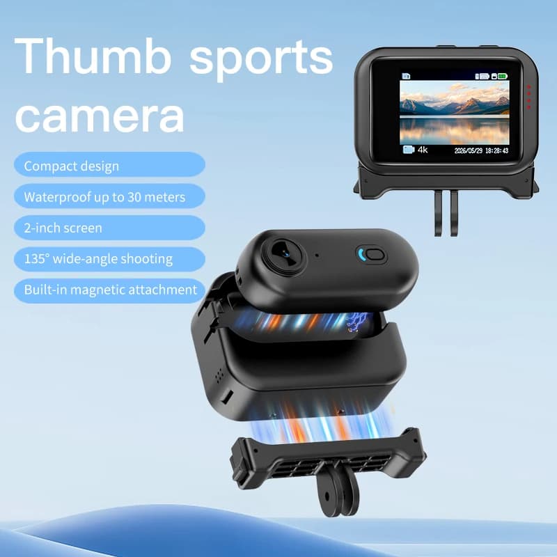 Svnouh H99 1080P FHD Thumb Action Camera Outdoor Sports Camera Portable Vlogging Wearable Magnetic Clip-On Camera Travel Cycling