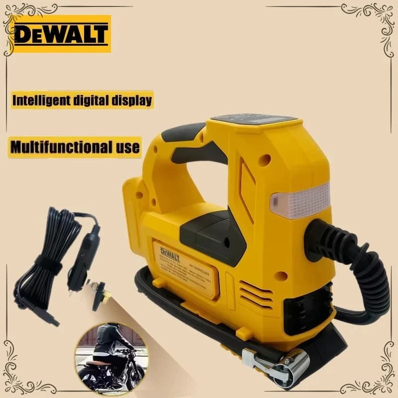 Compressore d'Aria Portatile Dewalt, Gonfiatore per Pneumatici Ricaricabile, Compressore Digitale Senza Fili Elettrico per Auto