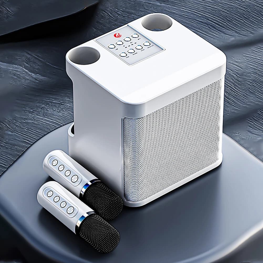 Altoparlante Bluetooth wireless per macchina karaoke portatile con doppio microfono per bambini adulti Sistema KTV domestico Boombox stereo HIFI per la festa