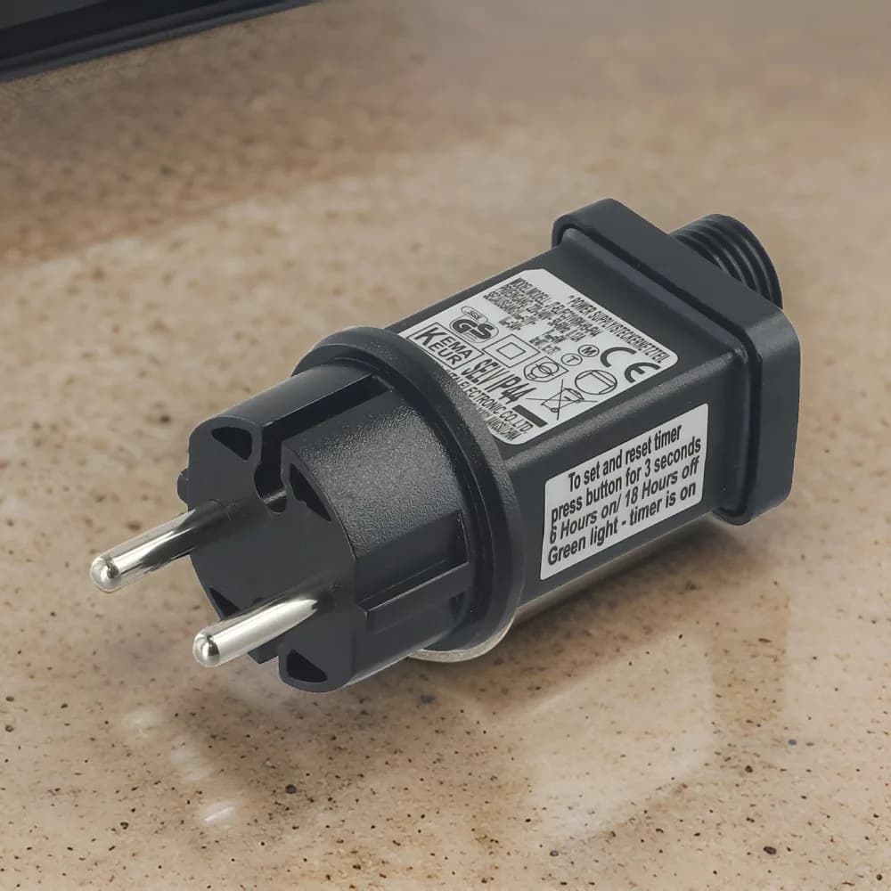 Adattatore di alimentazione 31V 6W IP44 Trasformatore LED nero Sostituzione ABS Spina UE Alimentatore per lucine
