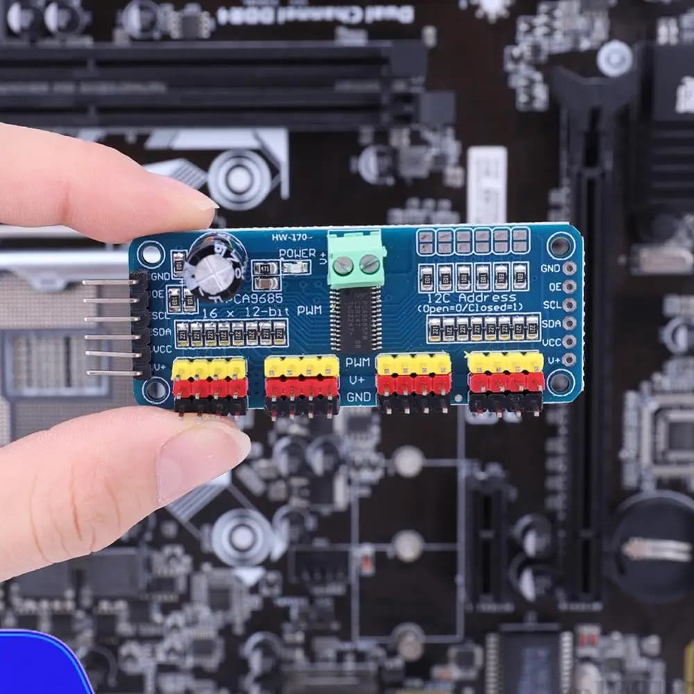 PCA9685 PWM Servo Driver Board IIC Interface 16 Channel 12-Bit PWM Servo Motor Driver for Arduino Robot/ Raspberry Pi