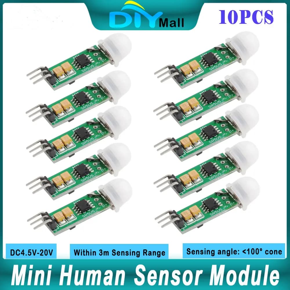 10PCS HC-SR505 Mini PIR Modulo sensore di movimento DC 4.5-20V per Arduino Rilevamento del corpo umano Sistema di sicurezza automatica della luce