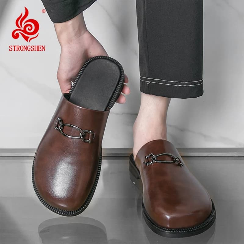 Men's Luxury Slippers Mocassini in Fashion Leather Mocassini Casual Walking Shoes Outdoor Non-slip Men's slippers Comfortable apartments