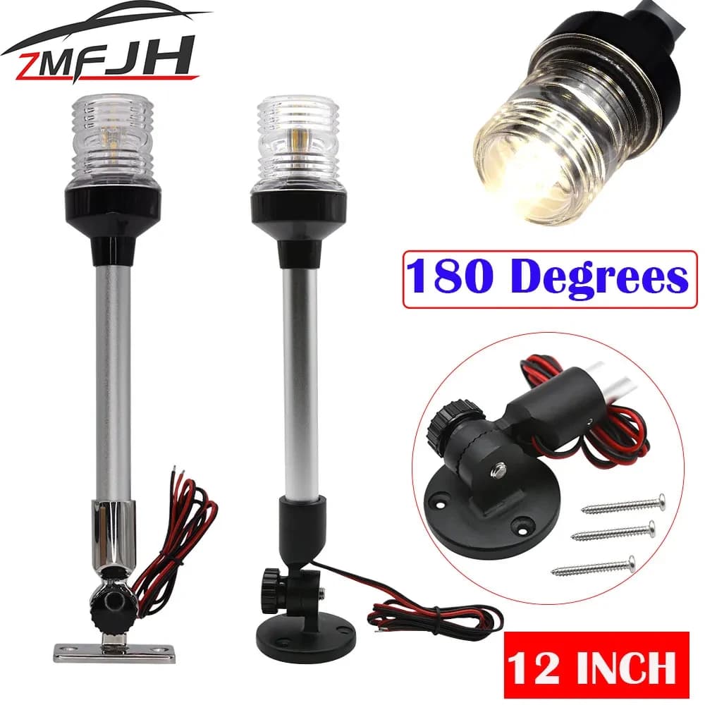 Marine Boat Yacht Stern Anchor pure all round white LED navigation light 360 ° DC 12V waterproof anchor signaling light