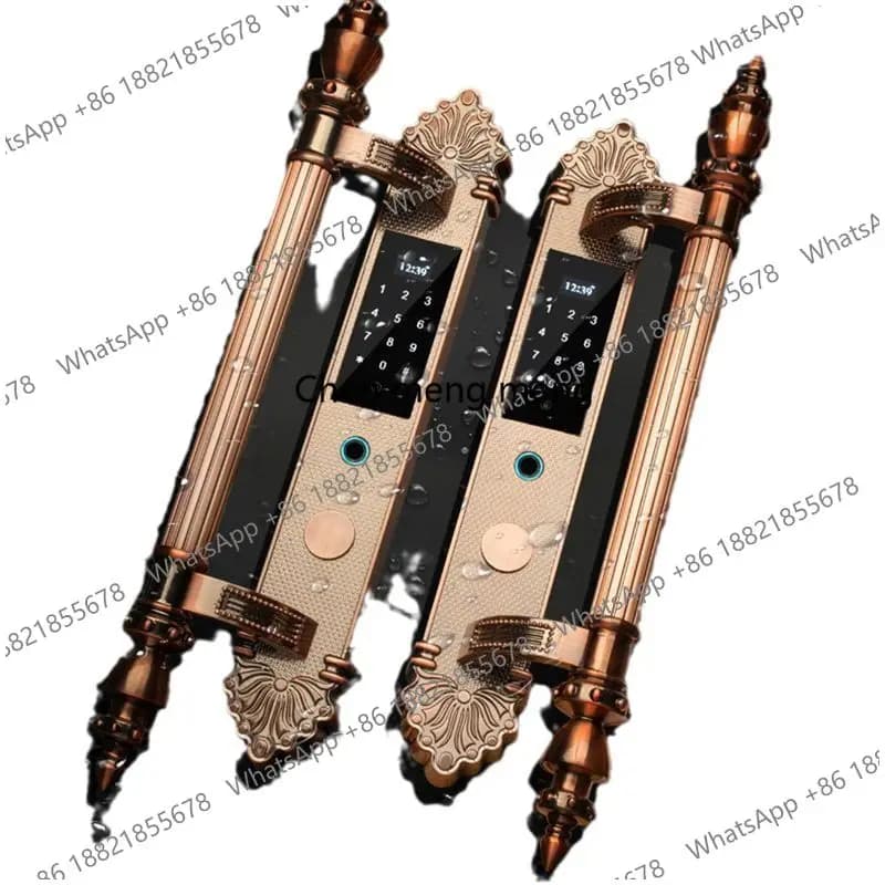 Serratura intelligente per porta di villa con maniglia grande, telecomando criptato impermeabile e resistente al freddo, set completo di serrature elettroniche di controllo.