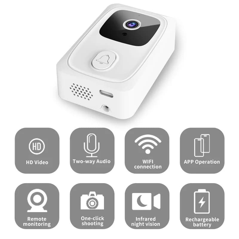 Campanello video intelligente Tuya Dispositivo per casa intelligente Monitoraggio remoto WiFi Videocitofono Campanello per visione notturna HD