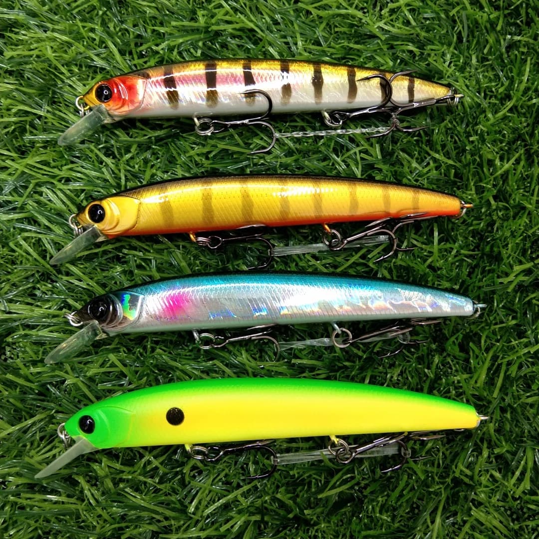 TSURINOYA 4 Pezzi 92mm 9g Esche Artificiali Sospese Minnow Wobblers DW78 con 3 Ami, Esca Dura per Lanci Lunghi, per la Pesca al Luccio