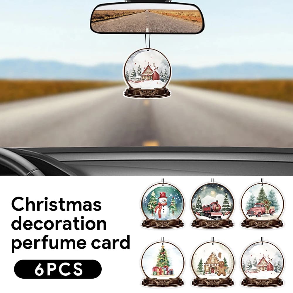 6 pcs/set deodorant for perfumed car hanging christmas gifts decorations for trees ornaments air good christmas deodorant pendant